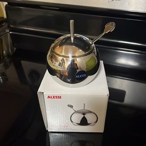 Alessi sugar bowl and spoon NWT in box!